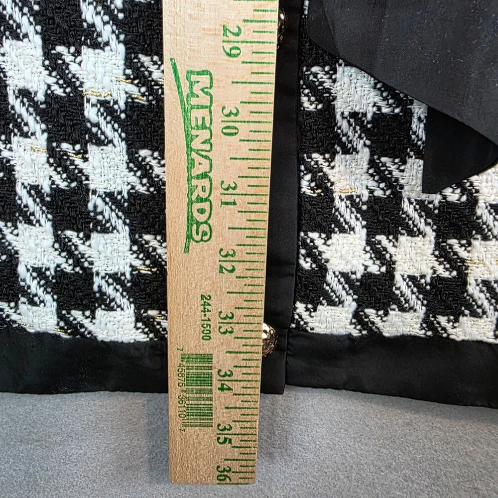 Tuckernuck Pomander Place Coco Tweed Bow Dress Black White Houndstooth Tweed Lg - Picture 6 of 12